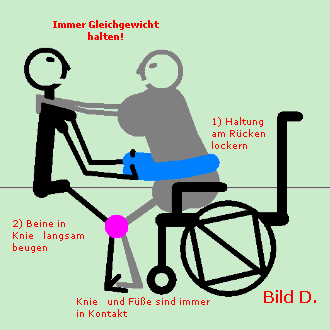 Bild: LeseWie.de- Knie beugen und langsam setzen Bild: LeseWie.de - Knie beugen und langsam setzen
